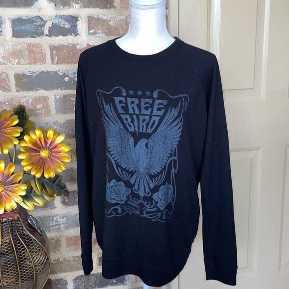 Altar’d State Free Bird Eagle Black Vintage Graphic Oversized Sweatshirt Size L - Picture 2 of 9